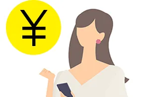 illustration of woman and japanese yen